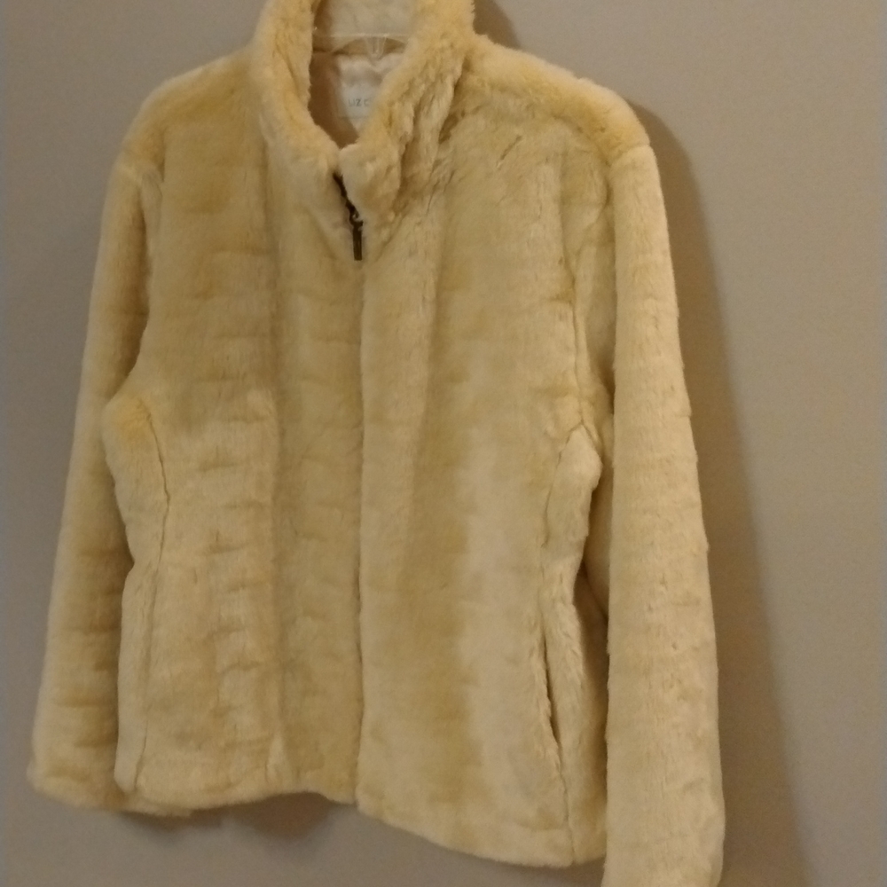 Liz Claiborne Beautiful Champaign faux fur jacket, size Large